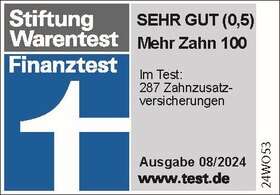 Stiftung Warentest Finanztest 08/2024 — Mehr Zahn 100 Sehr gut (0,5)